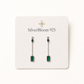 SilverBloom 925 Delicate Emerald Green Drop Earrings