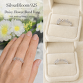 SilverBloom 925 Daisy Flower Cubic Zirconia Band Ring