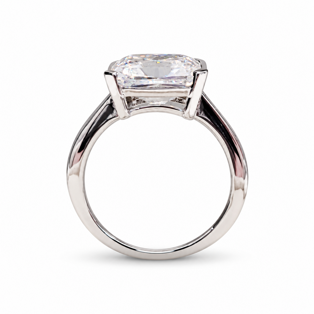 SilverBloom 925 4CT Radiant-Cut Moissanite Adjustable Engagement Ring