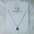 SilverBloom 925 Round Brilliant-Cut 5A Cubic Zirconia Flower Pendant Necklace