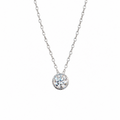 SilverBloom 925 1 CT Round Moissanite Pendant Necklace – Rhodium-Plated Sterling Silver