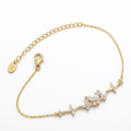 SilverBloom 925 Gold-Plated Sterling Silver D Color Moissanite Butterfly Adjustable Bracelet