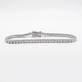 SilverBloom 925 3mm D Color VVS1 Moissanite 14K White Gold Plated Sterling Silver Tennis Bracelet, 7 Inch
