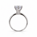 SilverBloom 925 Women's Round Cut Cubic Zirconia Solitaire Ring with Pavé Band – Size 7