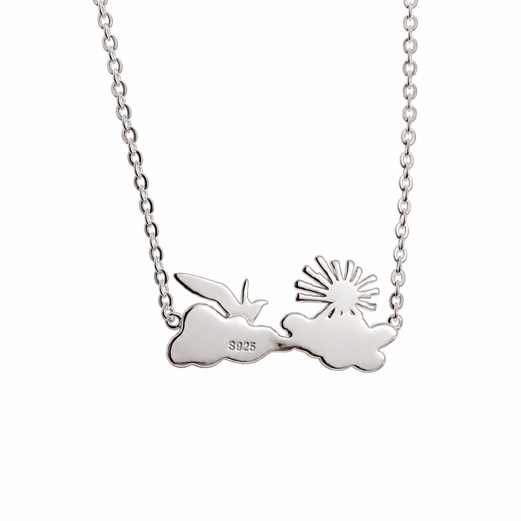 Sun Bird Cloud Necklace S925 Sterling Silver 18K Gold Plated Two-Tone