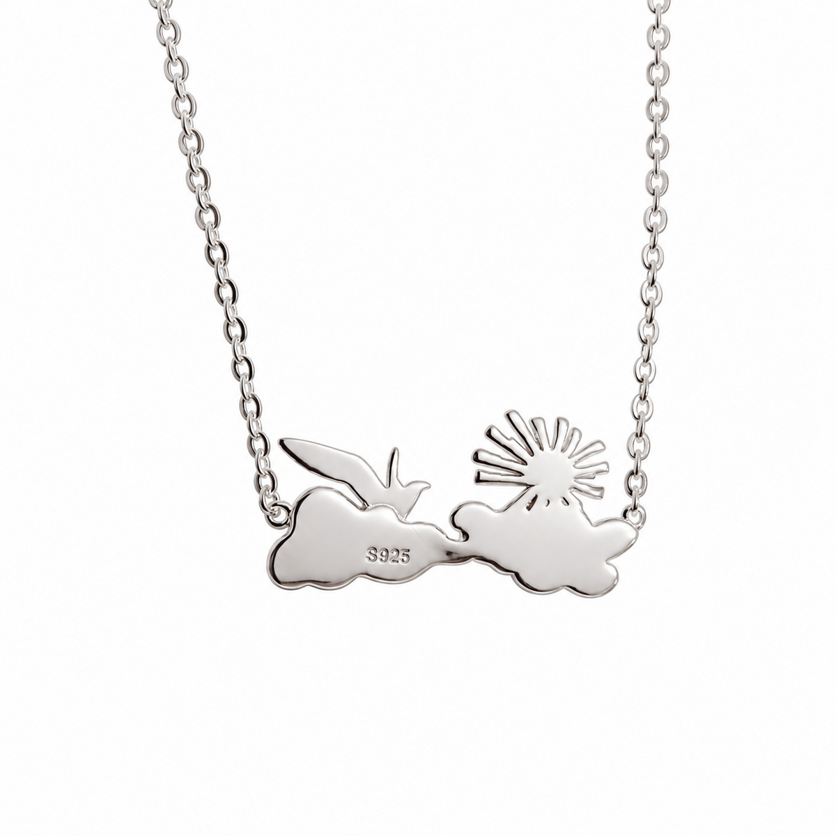 Sun Bird Cloud Necklace S925 Sterling Silver 18K Gold Plated Two-Tone