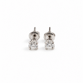 4mm Moissanite Rose Bloom Stud Earrings S925 Sterling Silver Screw Back
