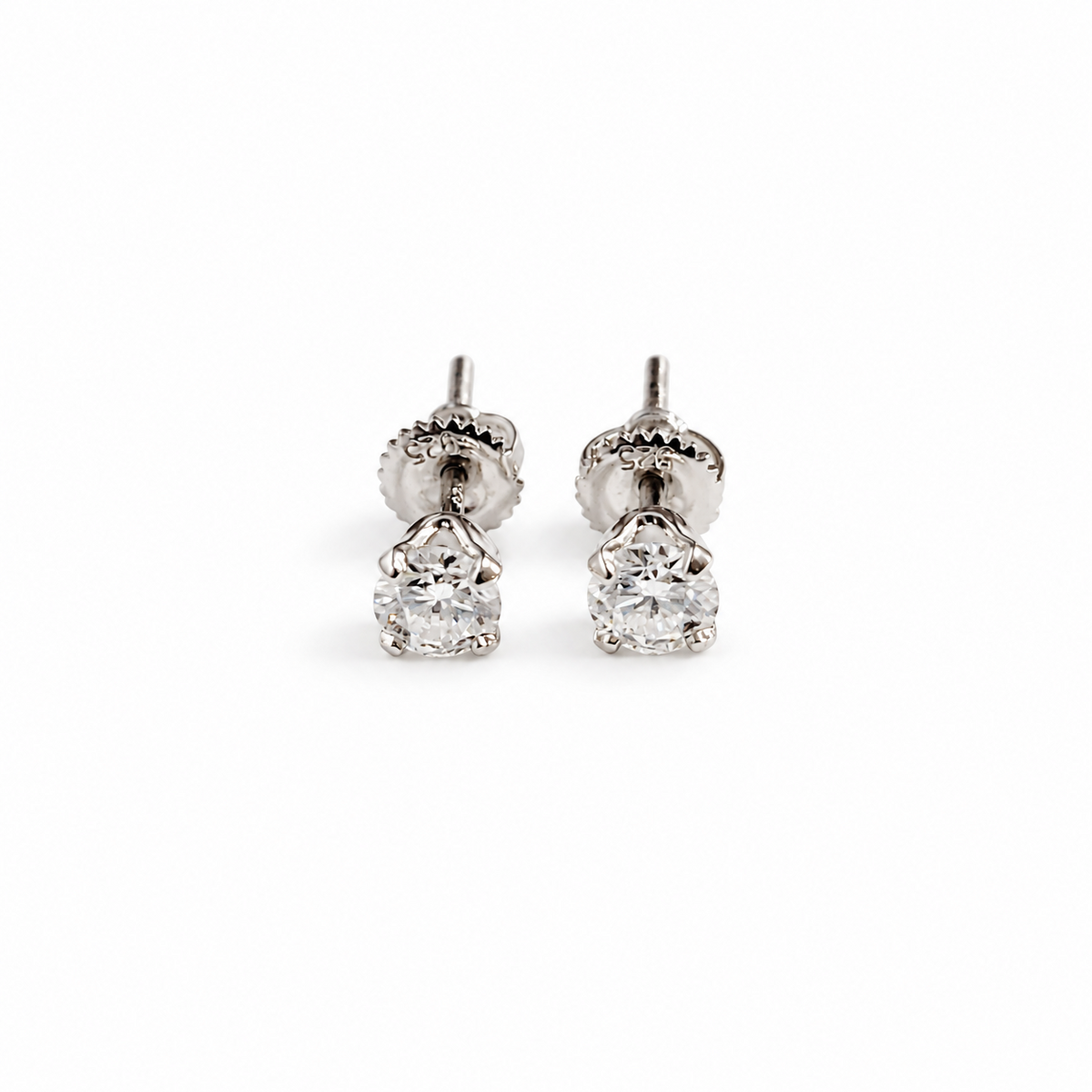 4mm Moissanite Rose Bloom Stud Earrings S925 Sterling Silver Screw Back