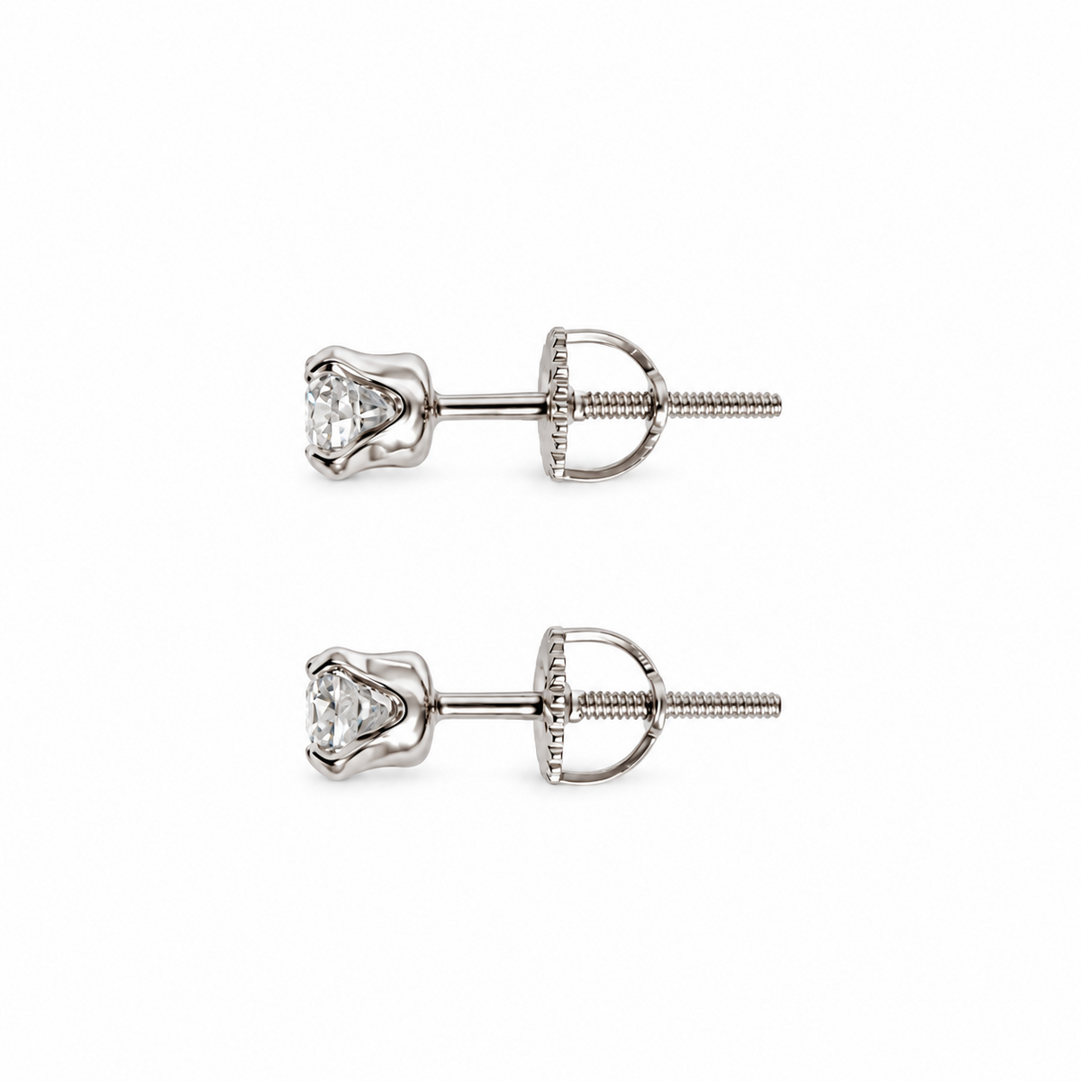 4mm Moissanite Rose Bloom Stud Earrings S925 Sterling Silver Screw Back