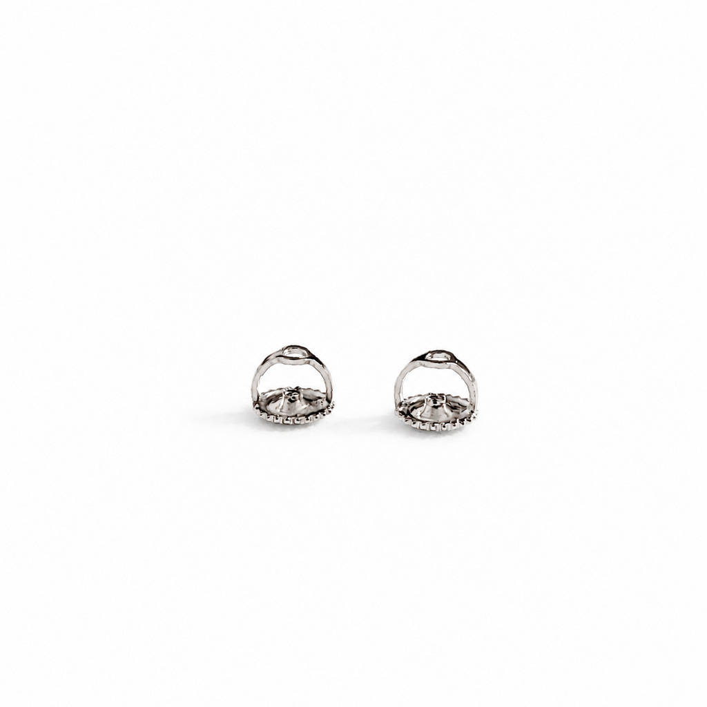 4mm Moissanite Rose Bloom Stud Earrings S925 Sterling Silver Screw Back