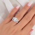 1 CT Moissanite Two-Piece Bridal Ring Set Stackable Sterling Silver