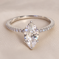 Marquise-Cut 5A Cubic Zirconia Engagement Ring 925 Sterling Silver Size 8