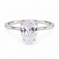 925 Sterling Silver 2CT Pear Cut Cubic Zirconia Ring Size 8