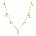 18K Gold-Plated 925 Sterling Silver CZ Eye Charm Necklace – Adjustable 16–18"