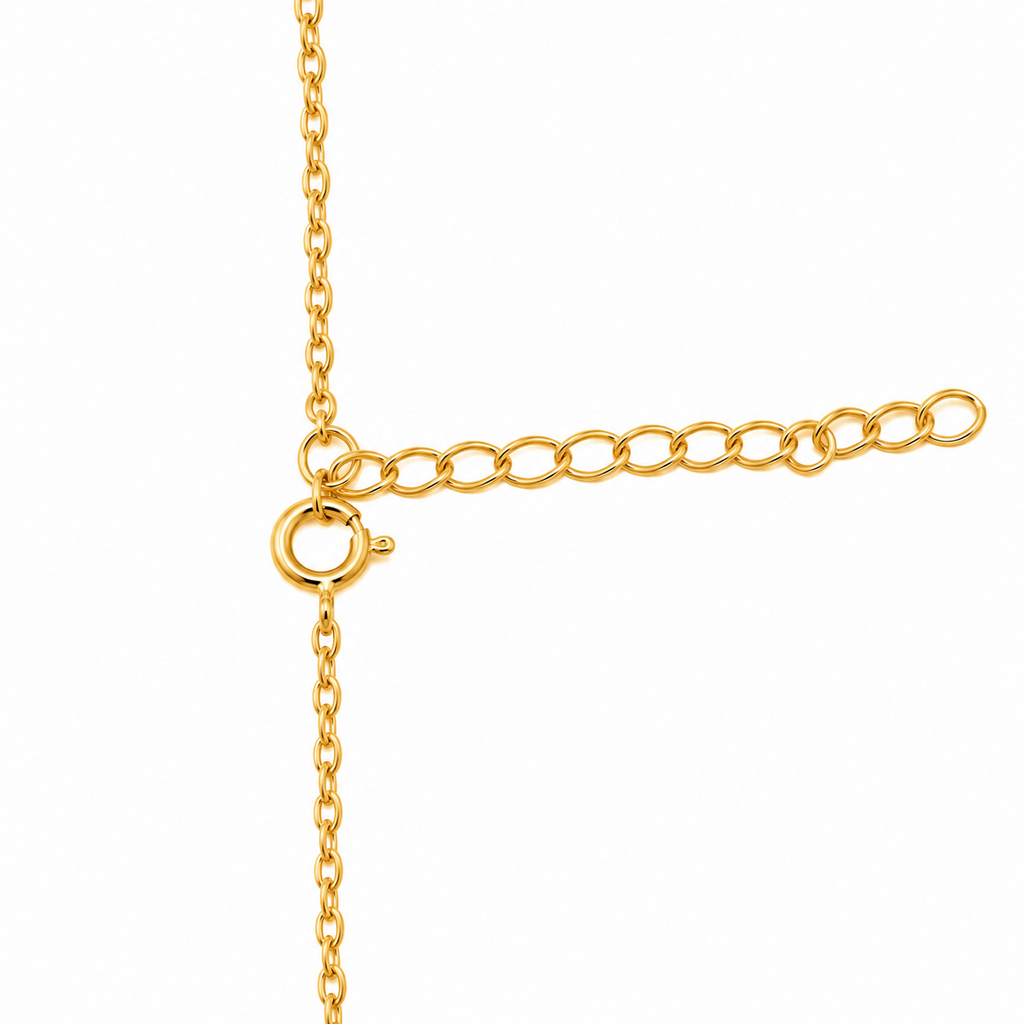 18K Gold-Plated 925 Sterling Silver CZ Eye Charm Necklace – Adjustable 16–18"
