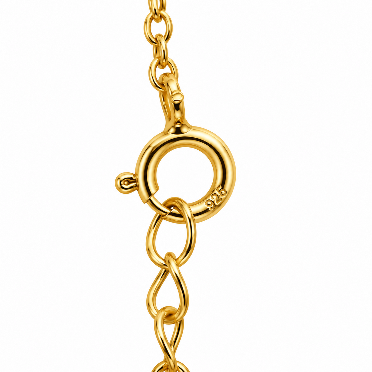 S925 Sterling Silver CZ Heart & Leaf Ring Bracelet – 18K Gold Plated