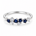S925 Sterling Silver Blue CZ Birthstone-Inspired Cluster Ring – DR1470