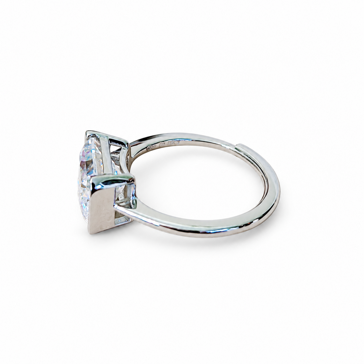 SilverBloom 925 4CT Radiant-Cut Moissanite Adjustable Engagement Ring