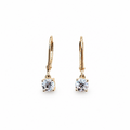 SilverBloom 925 Round Moissanite Dangle Earrings – 14K Gold-Plated Sterling Silver