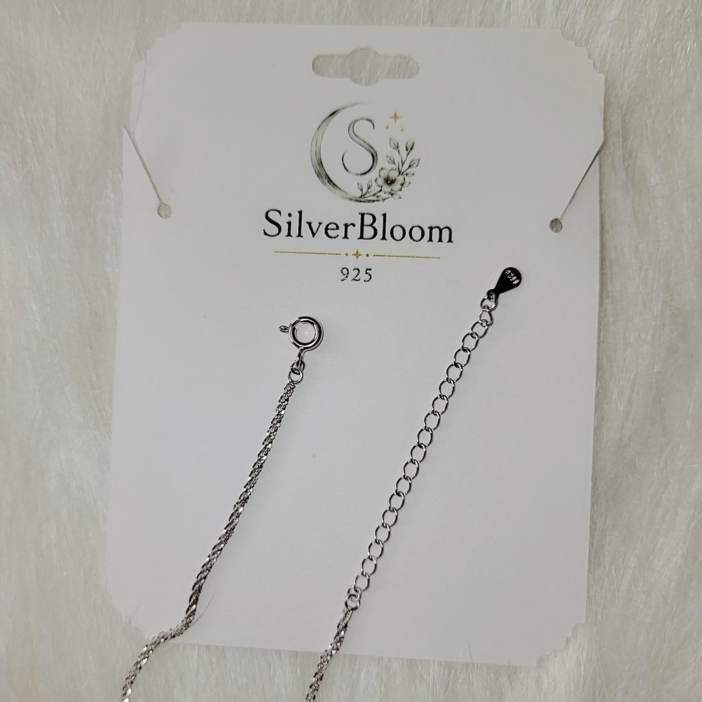 SilverBloom 925 8mm Clear CZ Solitaire Pendant Necklace