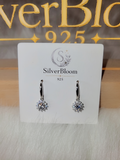 SilverBloom 925 White Gold Filled S925 Sterling Silver Dangle Hook Earrings