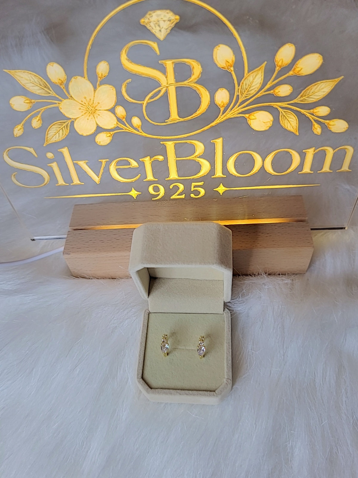 SilverBloom 925 18K Gold-Plated Teardrop CZ Huggie Earrings