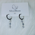 SilverBloom 925 Round-Cut Cubic Zirconia Long Drop Huggie Earrings