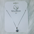 SilverBloom 925 8mm Round Cubic Zirconia Pendant Necklace – Rhodium Plated Sterling Silver Box Chain