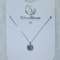 SilverBloom 925 Round-Cut Cubic Zirconia Pendant Necklace – Rhodium-Plated Sterling Silver