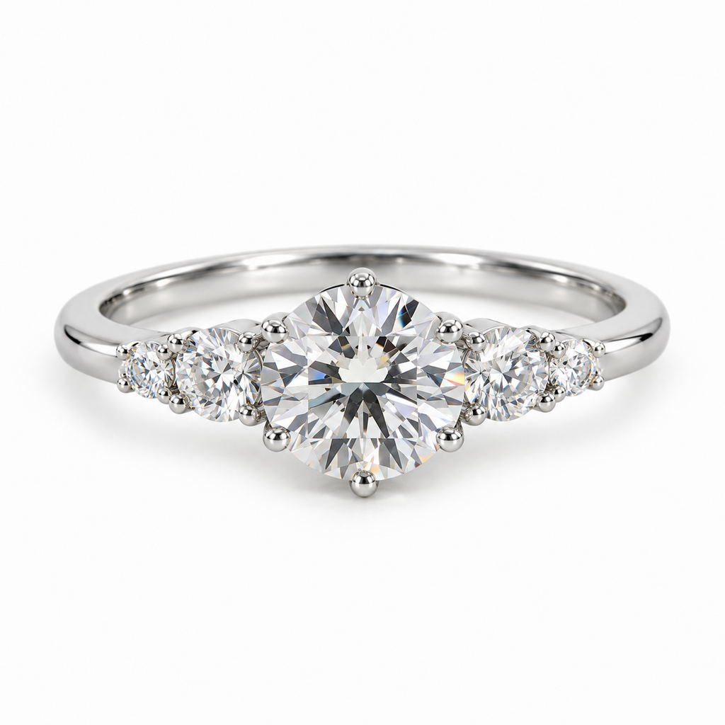 1 CT Moissanite Two-Piece Bridal Ring Set Stackable Sterling Silver