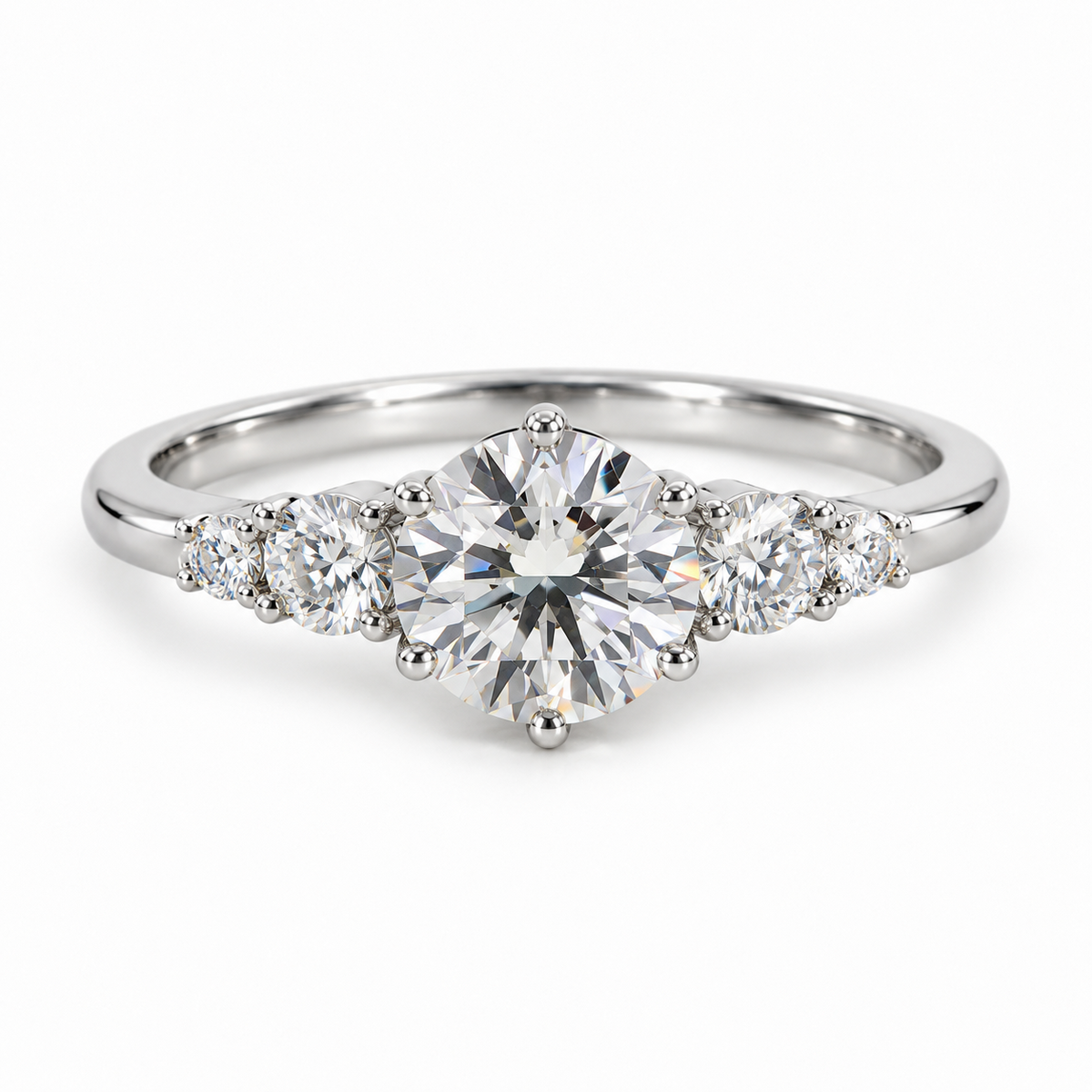 1 CT Moissanite Two-Piece Bridal Ring Set Stackable Sterling Silver